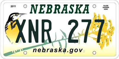 NE license plate XNR277