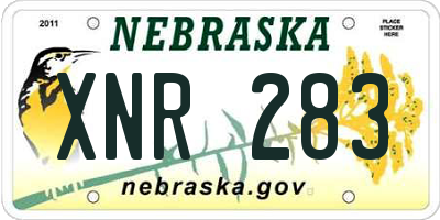 NE license plate XNR283