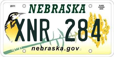 NE license plate XNR284