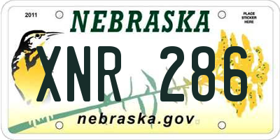 NE license plate XNR286