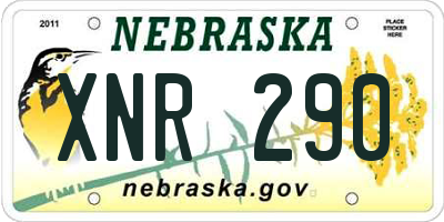 NE license plate XNR290