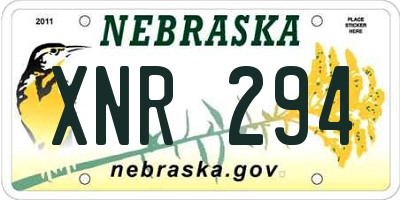 NE license plate XNR294