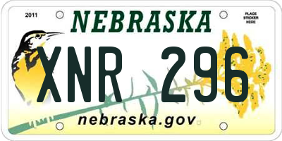 NE license plate XNR296