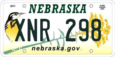 NE license plate XNR298