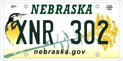 NE license plate XNR302