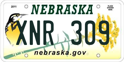 NE license plate XNR309