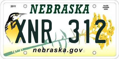 NE license plate XNR312