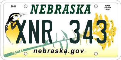 NE license plate XNR343