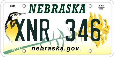NE license plate XNR346