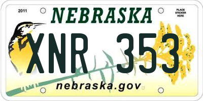 NE license plate XNR353