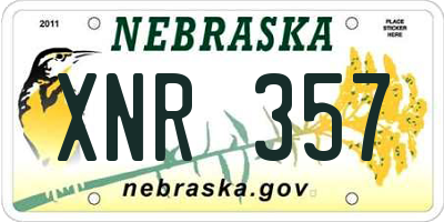 NE license plate XNR357
