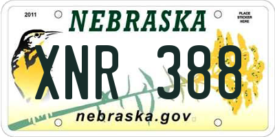 NE license plate XNR388