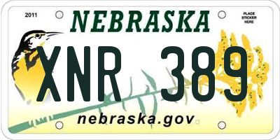 NE license plate XNR389