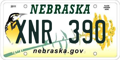 NE license plate XNR390