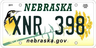 NE license plate XNR398