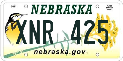 NE license plate XNR425