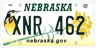 NE license plate XNR462