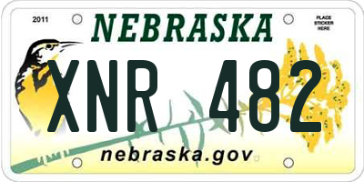 NE license plate XNR482