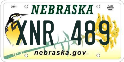 NE license plate XNR489