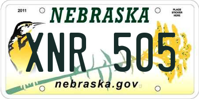 NE license plate XNR505