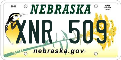 NE license plate XNR509