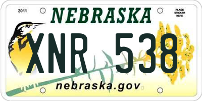 NE license plate XNR538