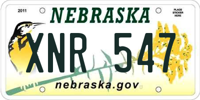 NE license plate XNR547