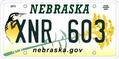 NE license plate XNR603