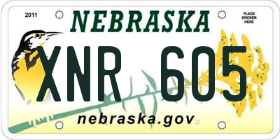 NE license plate XNR605