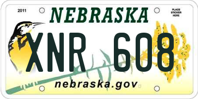 NE license plate XNR608