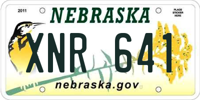 NE license plate XNR641
