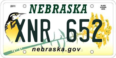 NE license plate XNR652