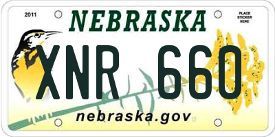 NE license plate XNR660