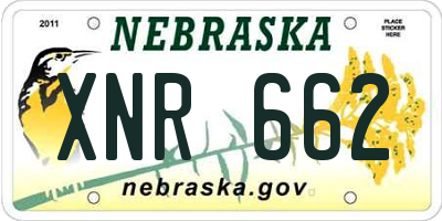 NE license plate XNR662
