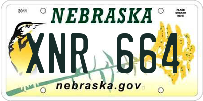 NE license plate XNR664