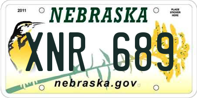 NE license plate XNR689
