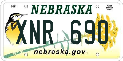 NE license plate XNR690