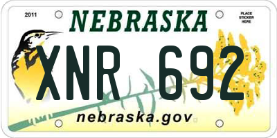 NE license plate XNR692