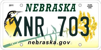 NE license plate XNR703