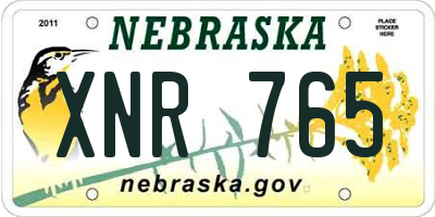 NE license plate XNR765