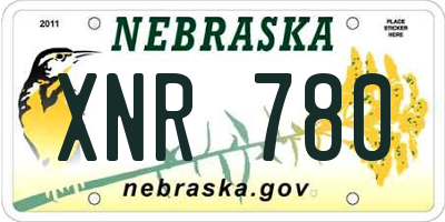 NE license plate XNR780