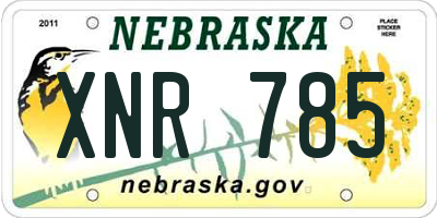 NE license plate XNR785