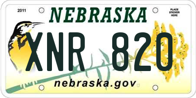 NE license plate XNR820