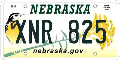 NE license plate XNR825