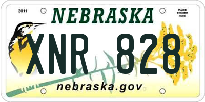 NE license plate XNR828