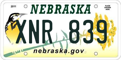 NE license plate XNR839