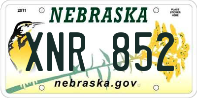 NE license plate XNR852