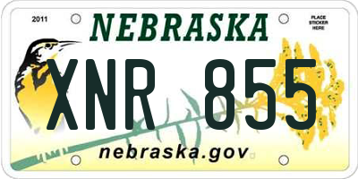 NE license plate XNR855