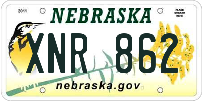 NE license plate XNR862