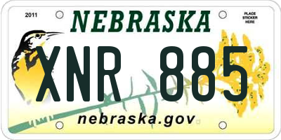 NE license plate XNR885